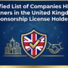 Verified List of Companies Hiring Foreigners in the United Kingdom — Visa Sponsorship License Holders 2026
