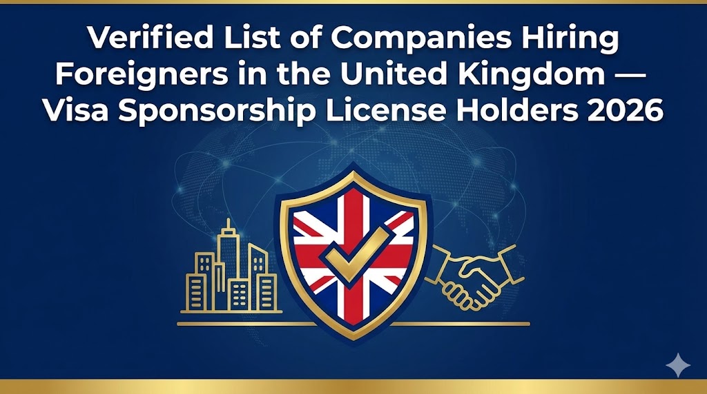 Verified List of Companies Hiring Foreigners in the United Kingdom — Visa Sponsorship License Holders 2026