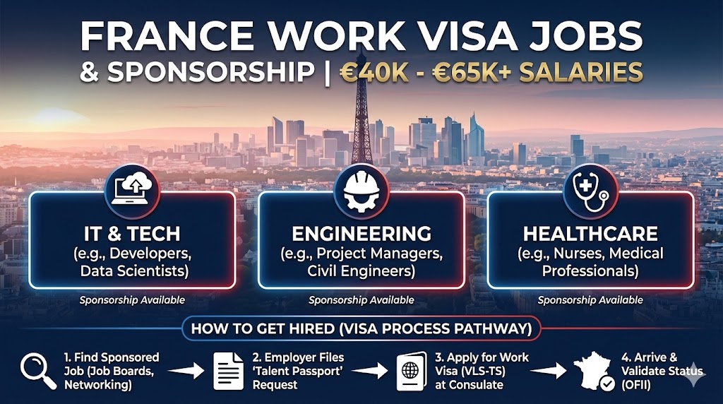 France Work Visa Jobs - €40,000-€65,000 Salaries with Sponsorship for IT, Engineering, Healthcare (How to Get Hired)