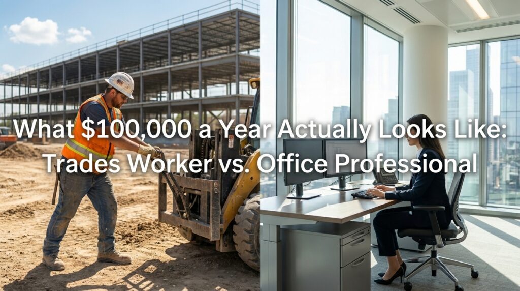 What $100,000 a Year Actually Looks Like: Trades Worker vs. Office Professional